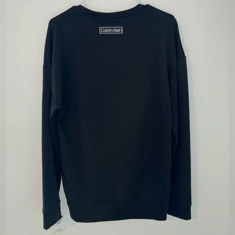 Calvin Klein Women’s Crewneck Sleepwear Sweatshirt in Black Size Small